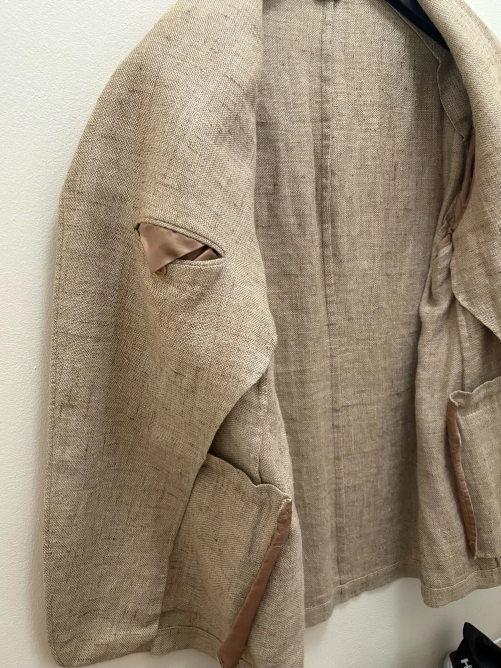 John Varvatos $1790 Italian Linen/Silk Blazer Size 44 XL Resort Old Money Rustic